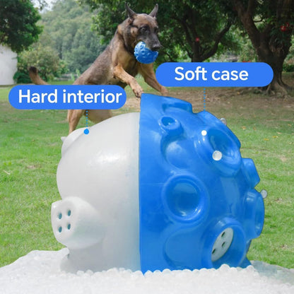 Dog Toy Ball For Aggressive Chewers Interactive Dog Ball Toy With Magical Squeaky Sound Durable Elastic Rubber Pet Chew Toys For Small Medium Large Dogs Relieve Anxiety Toy