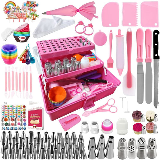 359PCs Cake Decorating Baking Supplies Kit, Baking Set with 66 Piping Tips