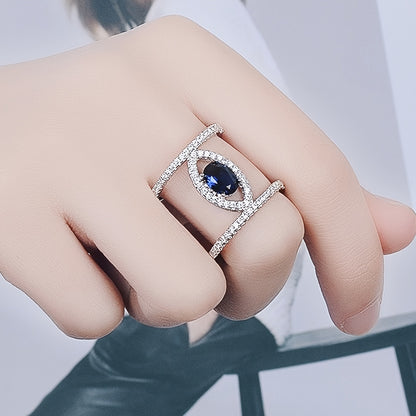 Personality Eye-Shaped Zircon Ring Luxury Birthstone Exquisite Jewelry For Women Girls Unique Gift