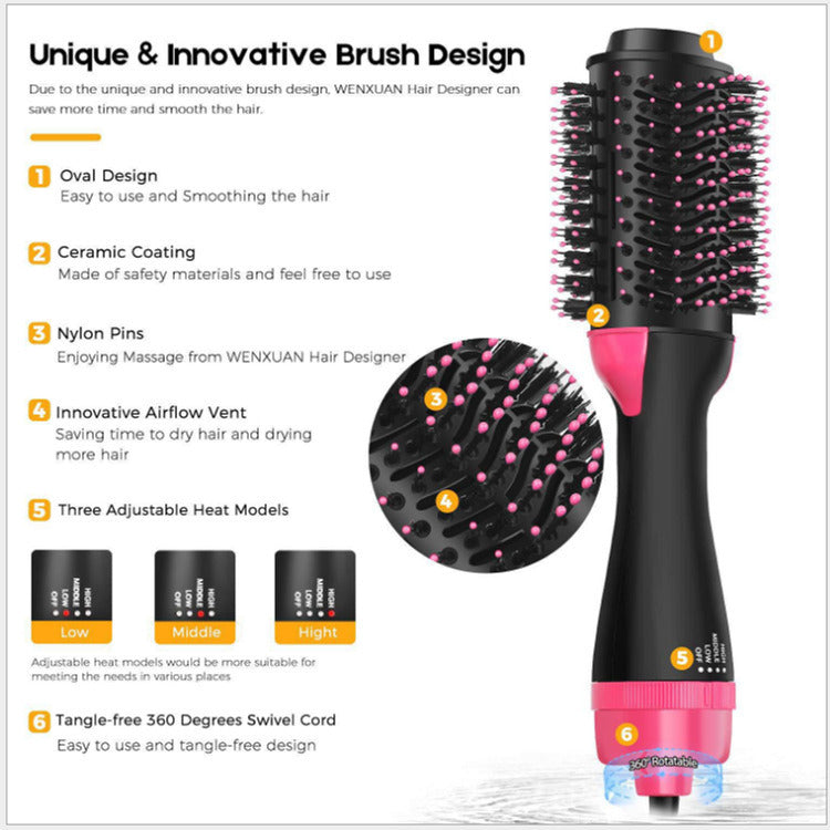 Hair Dryer and Hot Air Brush for Women; hair curler;  Blow Dryer - Blowout hot air Brush - Hair Tools for Styling