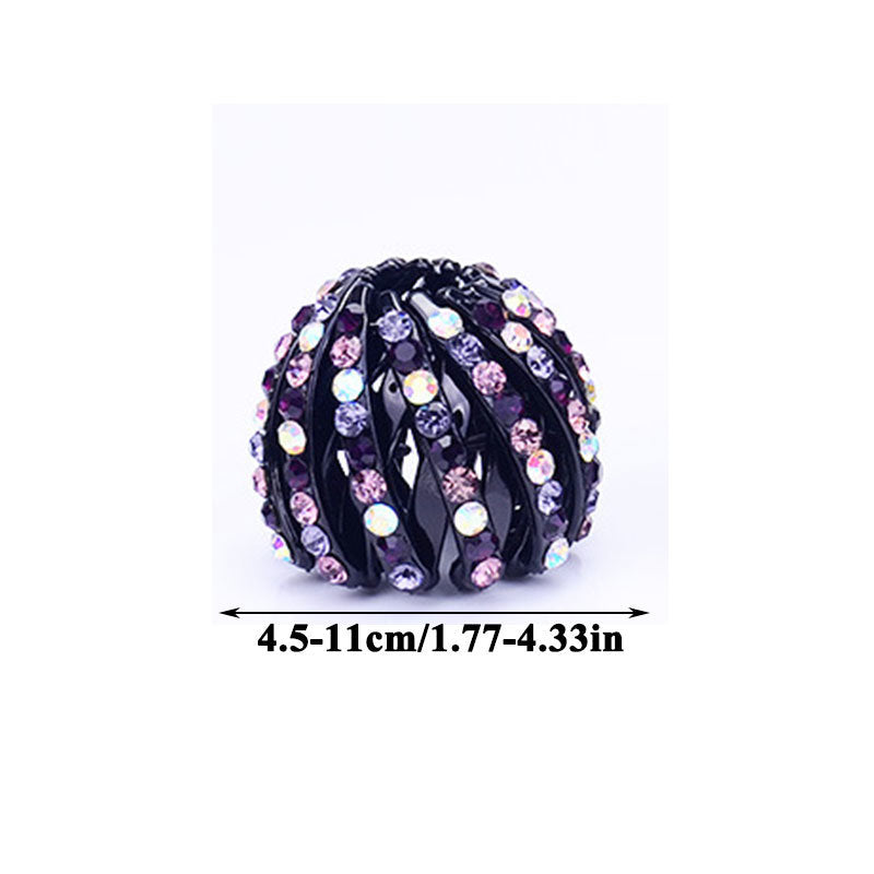 Women Bun Crystal Hair Claw Fashion Female Ponytail Headwear Horsetail Buckle Hair Clip Bird Nest Expanding Hair Accessories