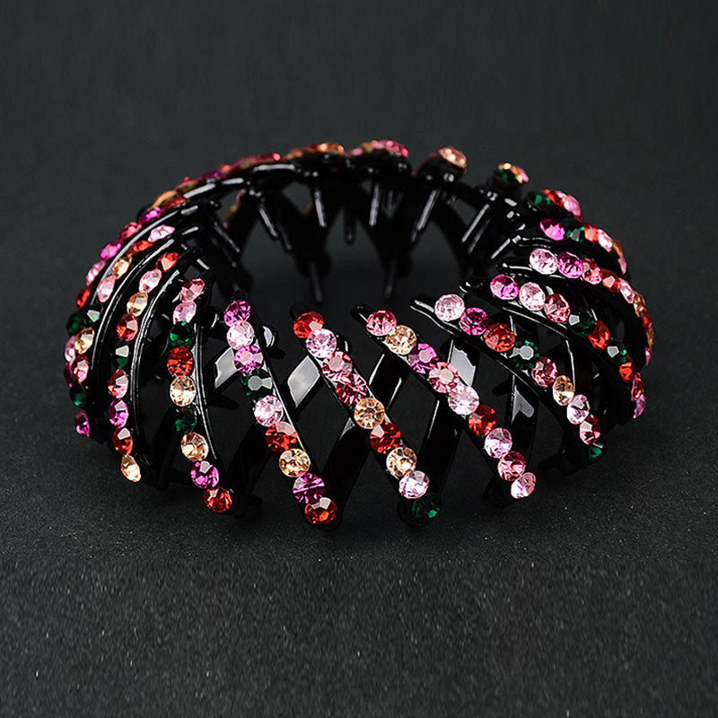 Women Bun Crystal Hair Claw Fashion Female Ponytail Headwear Horsetail Buckle Hair Clip Bird Nest Expanding Hair Accessories