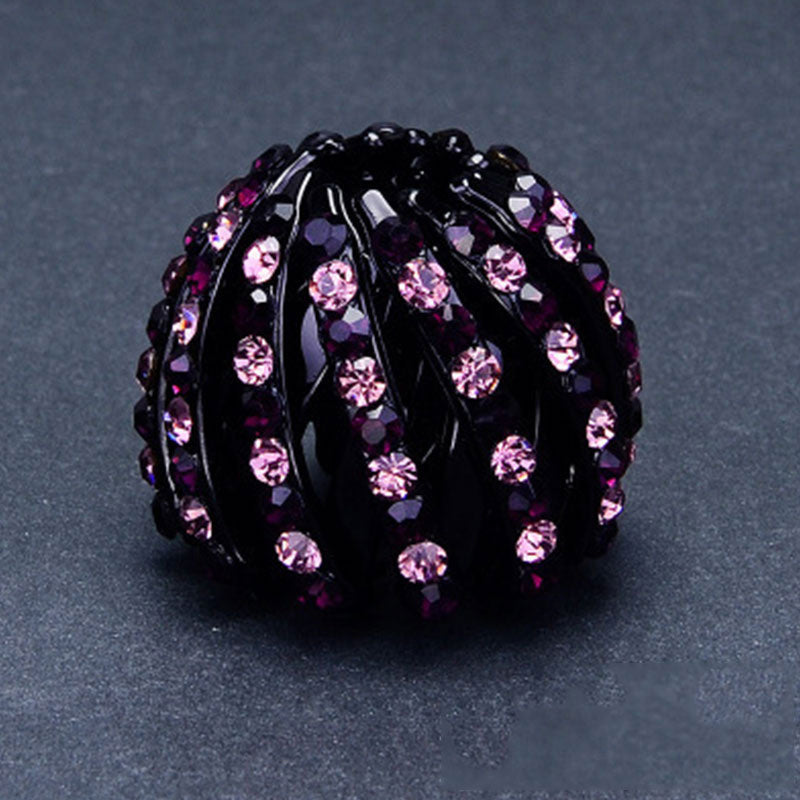 Women Bun Crystal Hair Claw Fashion Female Ponytail Headwear Horsetail Buckle Hair Clip Bird Nest Expanding Hair Accessories