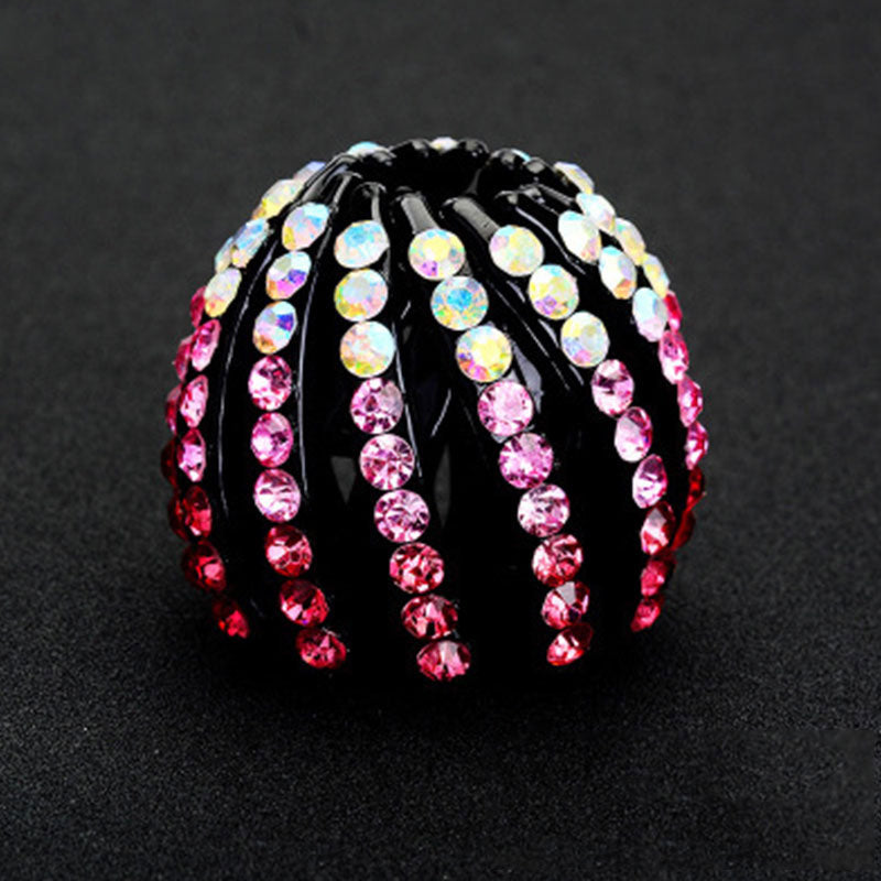 Women Bun Crystal Hair Claw Fashion Female Ponytail Headwear Horsetail Buckle Hair Clip Bird Nest Expanding Hair Accessories