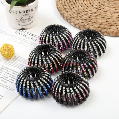 Women Bun Crystal Hair Claw Fashion Female Ponytail Headwear Horsetail Buckle Hair Clip Bird Nest Expanding Hair Accessories