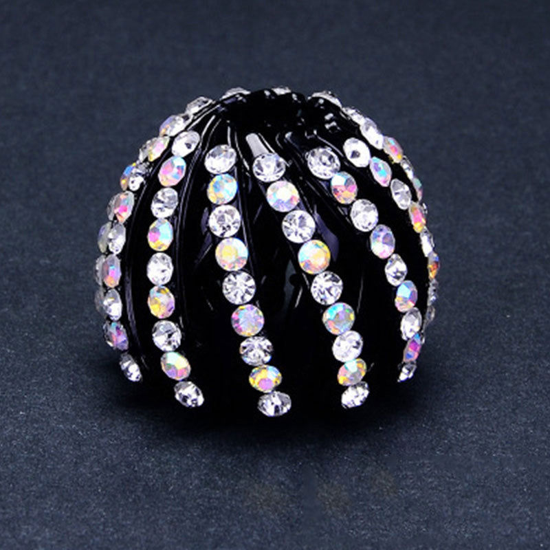 Women Bun Crystal Hair Claw Fashion Female Ponytail Headwear Horsetail Buckle Hair Clip Bird Nest Expanding Hair Accessories