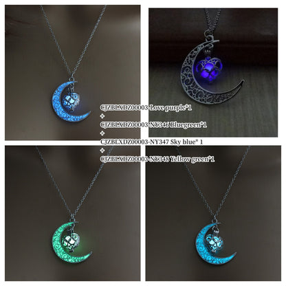 Glowing Pendant Necklaces Silver Plated Chain Necklaces