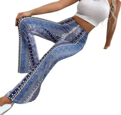 Boho Flare Print Pants for Women - CEW Store