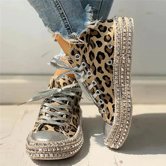 Women Leopard Canvas Shoes - CEW Store