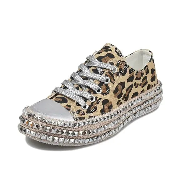 Women Leopard Canvas Shoes - CEW Store