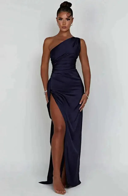 Satin One-Shoulder Sexy Prom Dresses - CEW Store